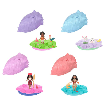 Coquillage Océan Surprise Vaiana, Modele aléatoire figurines et accessoires, Petite poupée ou figurines d'animaux avec sable a model