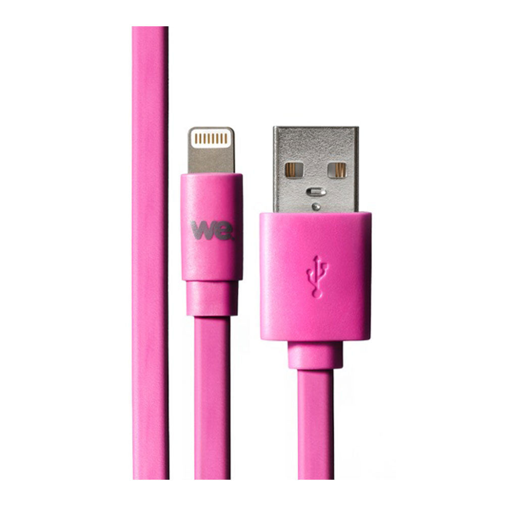 C ble Apple USB/lightning plat: évite de faire des noeuds 1m Fushia - en silicon