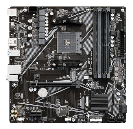 Carte mere - GIGABYTE - B550M K - Socket AM4 - DDR4 jusqu'a 128 Go - PCIe 4.0 x16