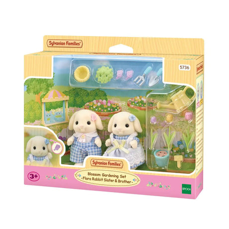 Poupée - SYLVANIAN FAMILIES - Le frere et la soeur Lapin Bélier - Jardinage - Articulés - Multicolore