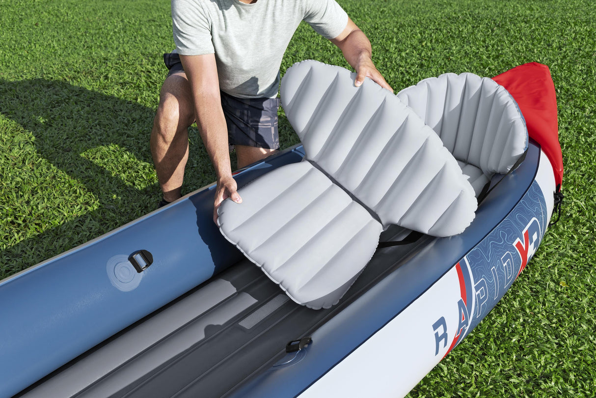 Kayak gonflable - BESTWAY - 65132 - Rapide X3 Hydro-Force™ - 381 x 100 cm, 3 places, 250 kg max, 2 pagaies, pompe
