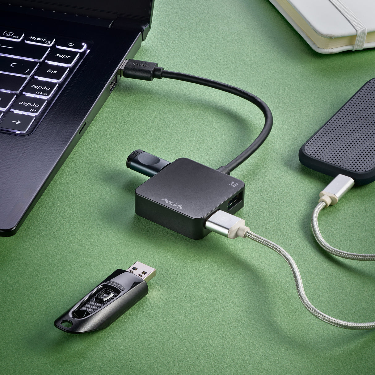 Hub USB 3.0 NGS iHub Tiny - 4 ports (Noir)