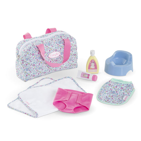 Accessoires poupons - COROLLE - Coffret Accessoires a Langer Floral - 7 accessoires - des 2 ans