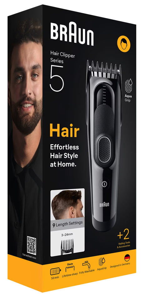 Tondeuse a cheveux - BRAUN - HC5510 - Sans fil - 50 min - 9 réglages - Noir