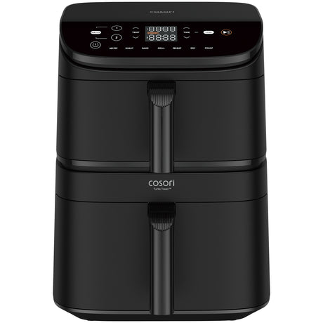 Friteuse sans huile COSORI - Turbo Tower Chef Edition - Capacité 10,8L - 2 cuves - 6 programmes - 2630W - Noir