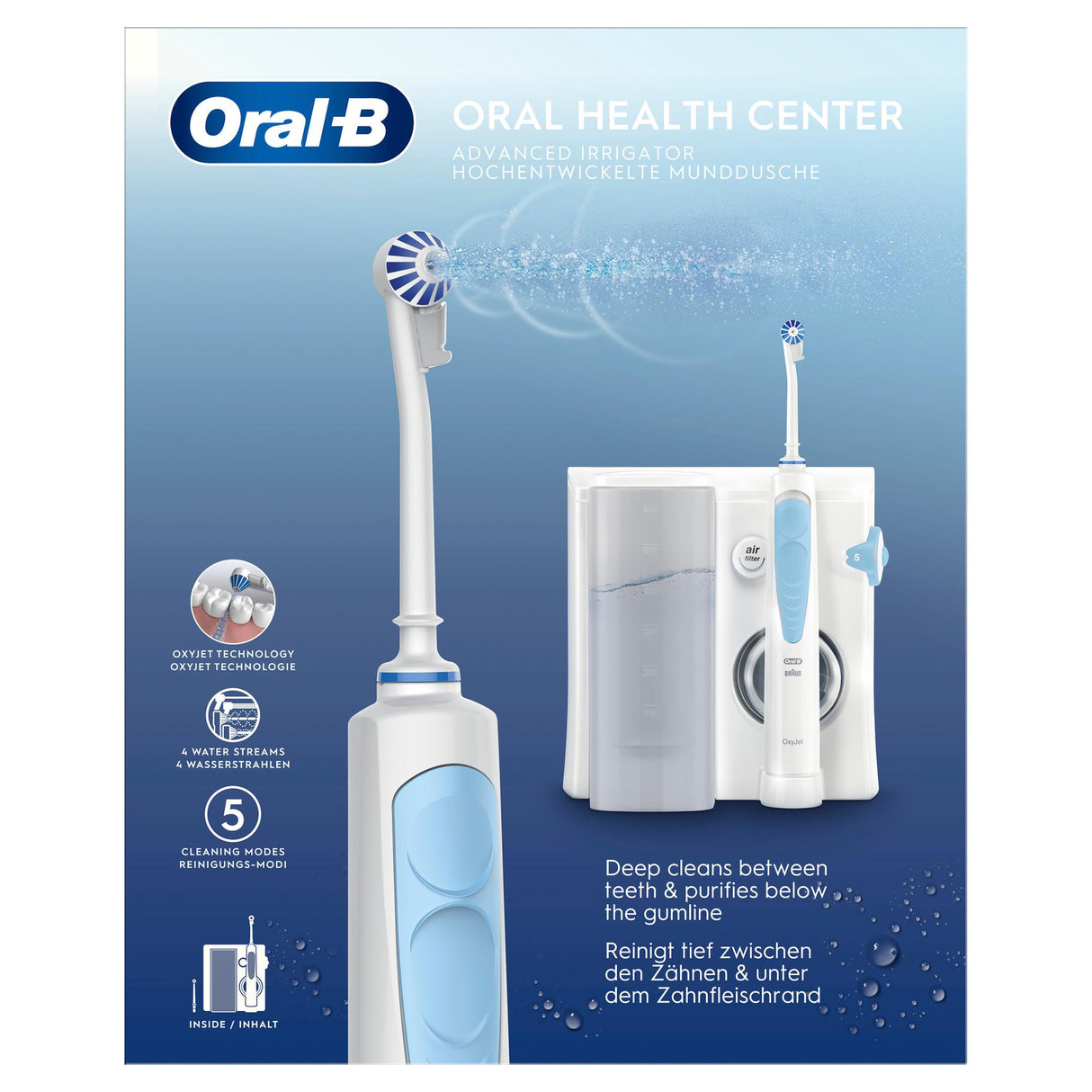 Brosse a dents électrique Oral B Jet Dentaire Oxyjet +  2 canules BLANC