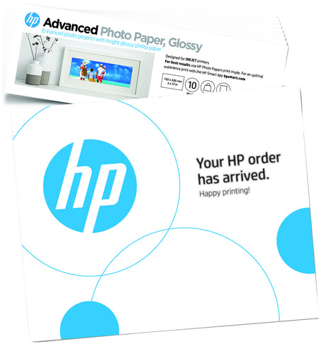 Papier photo glacé HP Avancée - 250 g/m2 - 4 x 12 pouces - 10 feuilles