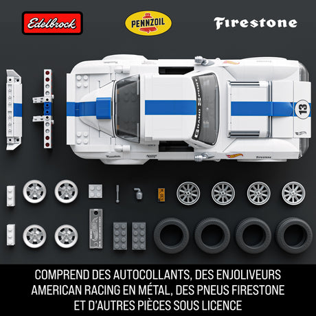 Hot Wheels - Coffret de Construction Corvette Grand Sport - Avec 918 pieces - Mattel Brick Shop - JGR31