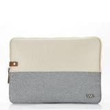 HOUSSE sleeve PC 14,1 '' bicolore Beige/Gris, protection antchoc, attache antiv