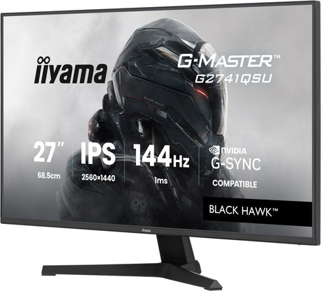 Ecran PC Gamer - IIYAMA - 27 - QHD - 144Hz - Dalle IPS - 1ms - G-Master Black Hawk G2741QSU-B1