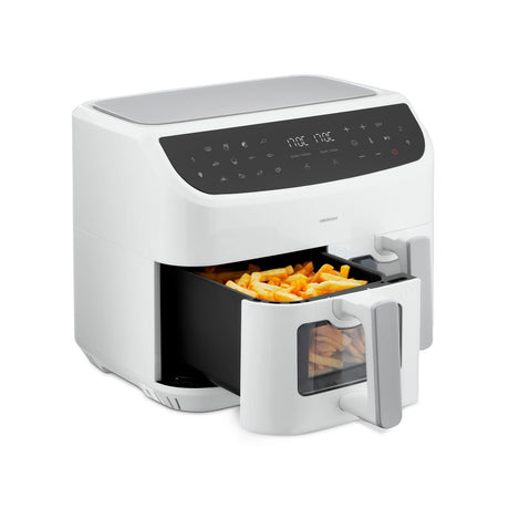 Friteuse a Air Chaud - MEDION - P20 XXL Twin - 2600 W - 2 paniers - 9 programmes - Blanc