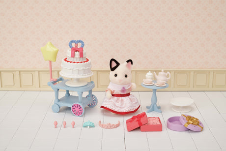 Figurines miniatures - SYLVANIAN FAMILIES - 5646 - La fille Chat bicolore et son goűter d'anniversaire
