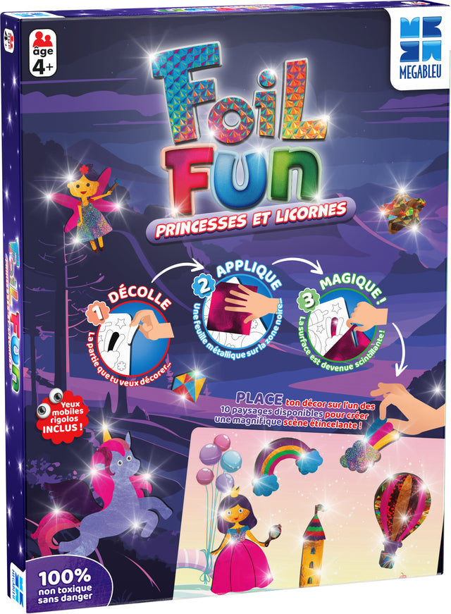 Activité créative - MEGABLEU - Foil Fun - Princesses et Licornes - Création d'oeuvres sans se salir