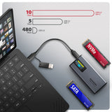 Boitier externe USB-C 3.2 Axagon EEM2-SD2 - S-ATA/NVMe M.2 Type 2280 (Noir)