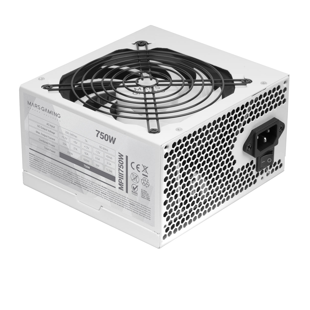 Alimentation ATX Mars Gaming MPIII - 750W (Blanc)