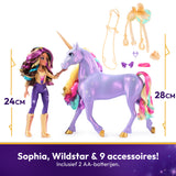 SPIN MASTER LICORNE A FONCTIONS 28 CM WILDSTAR + POUPEE 24 CM Unicorn Academy