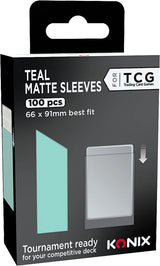 Protege-cartes - Konix - Matte Sleeves 66 x 91 mm compétition - 100 pochettes - Magic The Gathering, Pokémon - Bleu turquoise