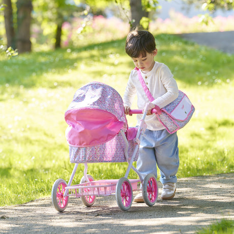 Accessoires poupons - COROLLE - Landau Floral - pour poupons 36 a 52 cm - des 3 ans