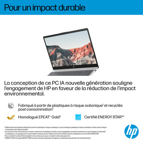 PC Portable HP Omnibook 3 15-fn0018nf - Windows 11 - 15,6 FHD IPS - Ryzen AI 5 340 - RAM 24Go - Stockage 512Go SSD - AZERTY
