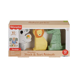 Fisher-Price-Animaux en Bois a Empiler et Trier, 10 pieces HXV04