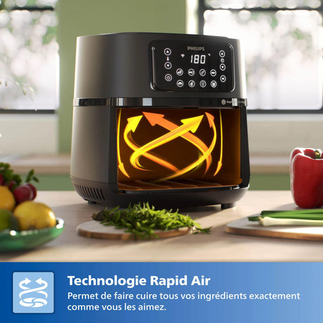 Friteuse sans huile - PHILIPS - HD9285/93 Airfryer - Connecté - Noir - Série 5000 - 7.2L