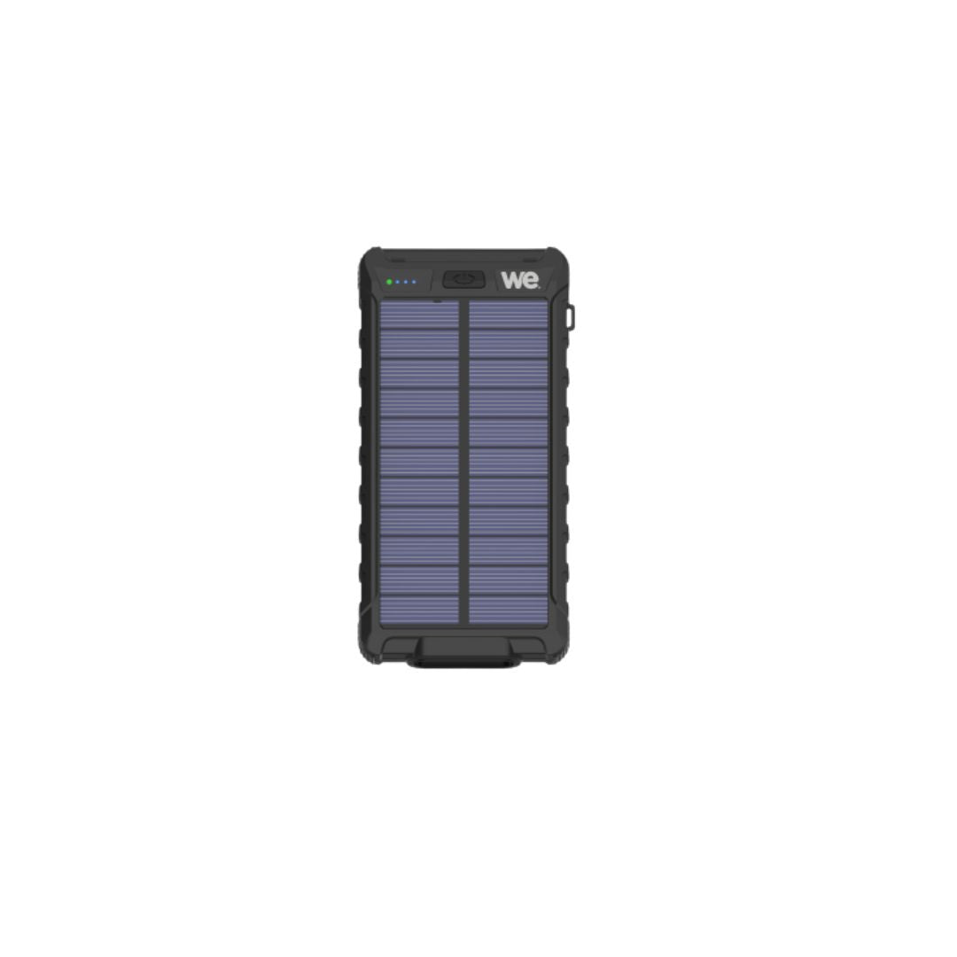 WE Batterie de secours 10000 mAh - Antichocs - 2 ports USB - 10W - Panneaux sola