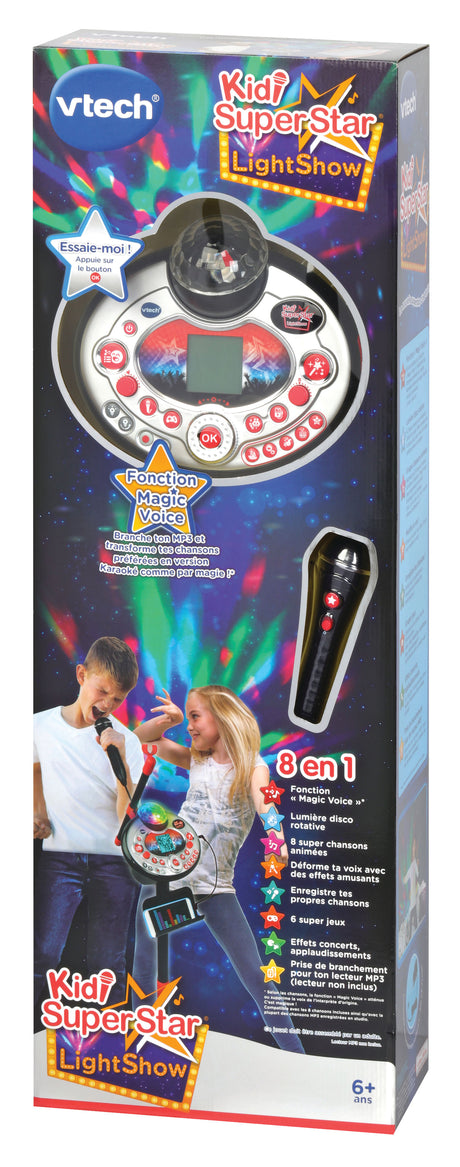 VTECH - Kidi Superstar Lightshow Noir - Micro Karaoké Enfant