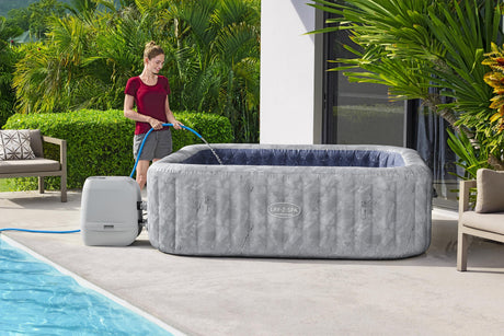 Spa gonflable BESTWAY - Lay-Z-Spa San Fransisco - Hydrojets - 230 x 230 x 71 cm - 5 a 7 places - Carré (couverture, 5 appuie-tete)