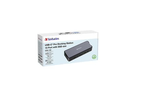 Station d'accueil portable USB-C 3.2 Verbatim CDS-15S avec lecteur SSD (Gris)
