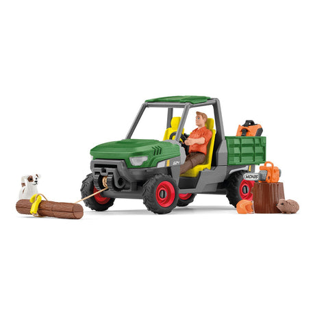Garde forestier avec véhicule, Coffret Schleich 42659 Farm World pour enfant, des 5 ans