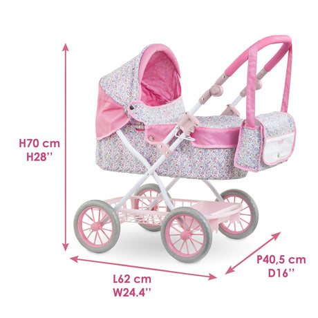 Accessoires poupons - COROLLE - Landau Floral - pour poupons 36 a 52 cm - des 3 ans