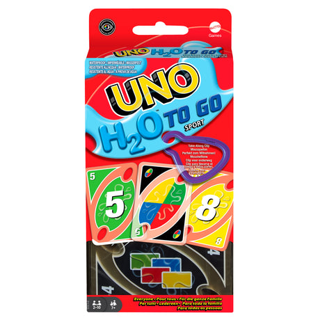 Mattel Games - UNO H20 TO GO - Uno Sport Jeu De Cartes - Jeu De Cartes Famille - 7 Ans Et + - P1703 - Jeux de cartes mattel uno P170