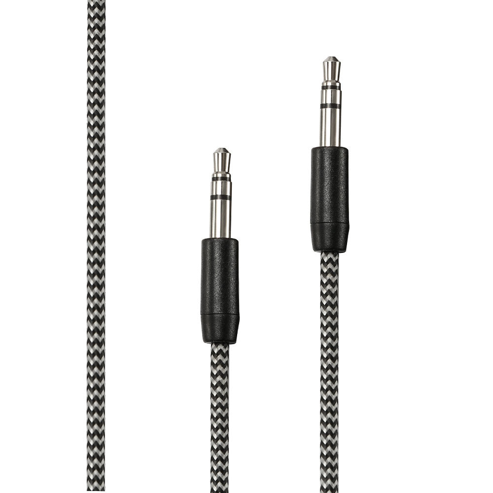 C ble Jack/Jack Nylon 1.50m tressé noir et blanc très résistant