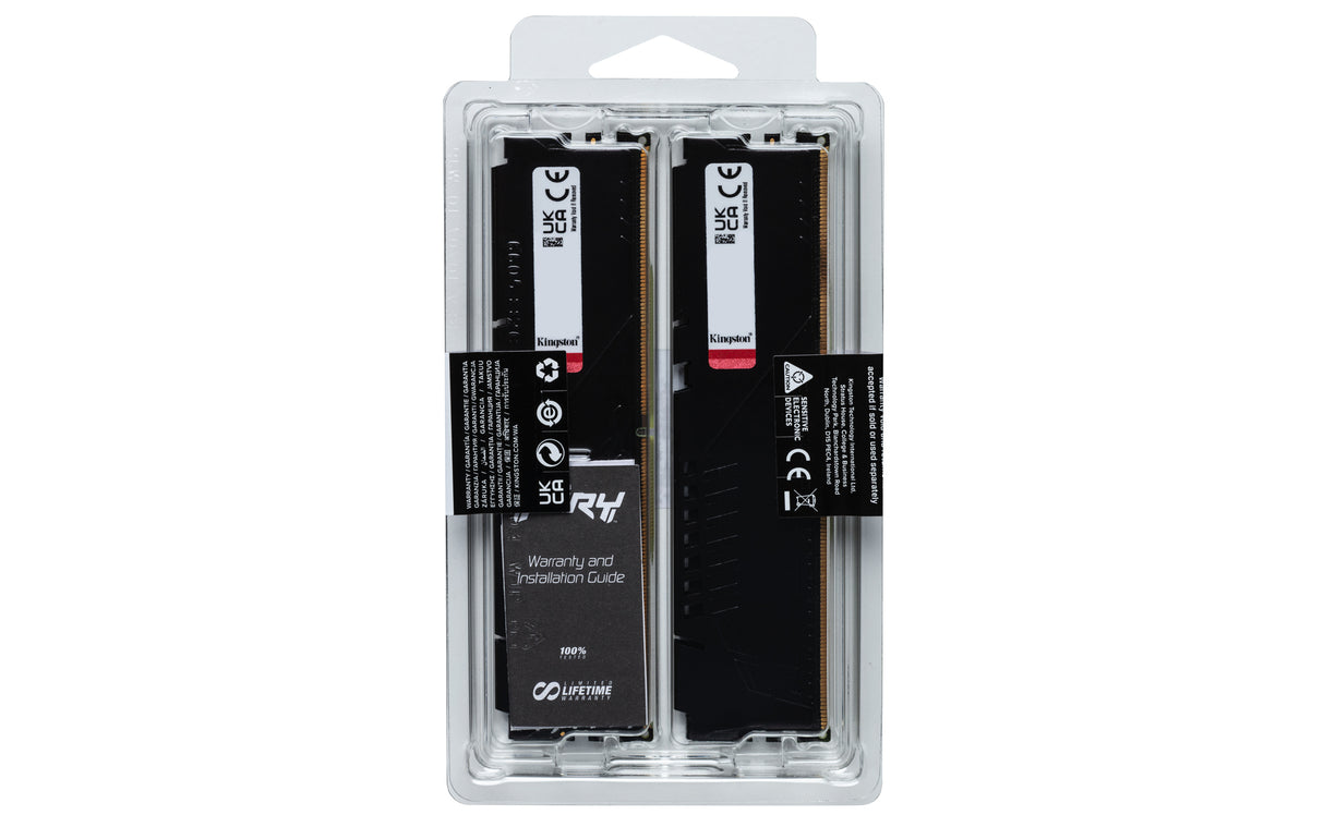 Kit Barrettes mémoire 32Go (2x16Go) DIMM DDR5 Kingston Fury Beast  5600MHz CL36 (Noir)