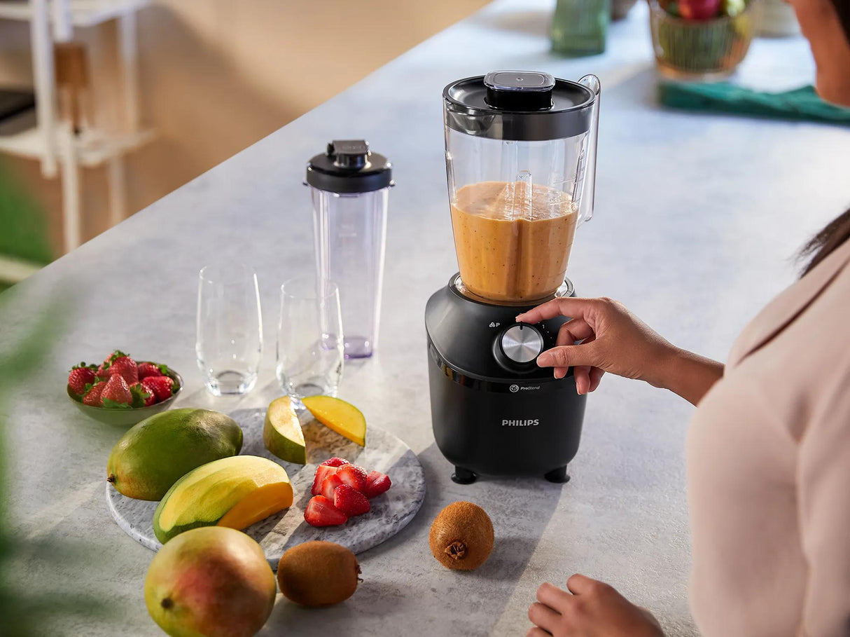 Blender mixeur - PHILIPS - HR2041/41 - Série 3000 avec gourde - 450W -1.9L - Noir