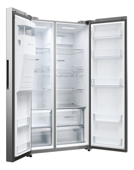 Réfrigérateur Américain - HAIER - HSW59F18EIMM - Classe E - 601 L - 36 dB - Platinium