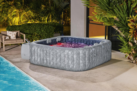 Spa gonflable BESTWAY - Lay-Z-Spa San Fransisco - Hydrojets - 230 x 230 x 71 cm - 5 a 7 places - Carré (couverture, 5 appuie-tete)