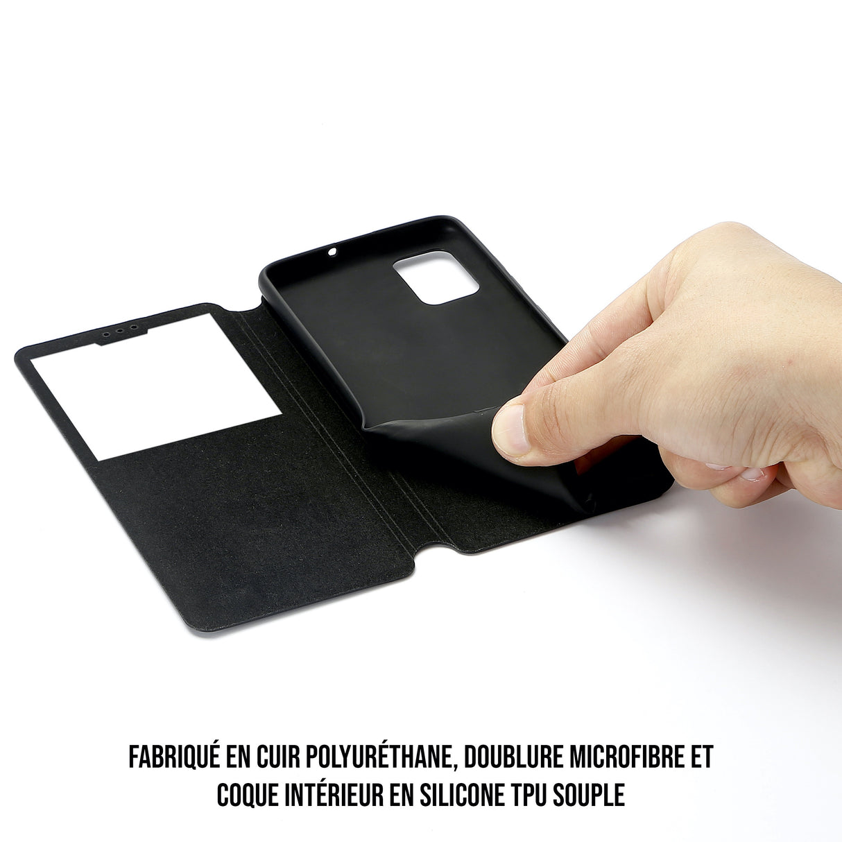 WE Etui folio CLASSIQUE XIAOMI REDMI NOTE 8T Noir - Avec fen tre