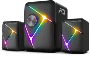 Enceintes 2.1 sans fil Advance SoundPhonic RGB (Noir)