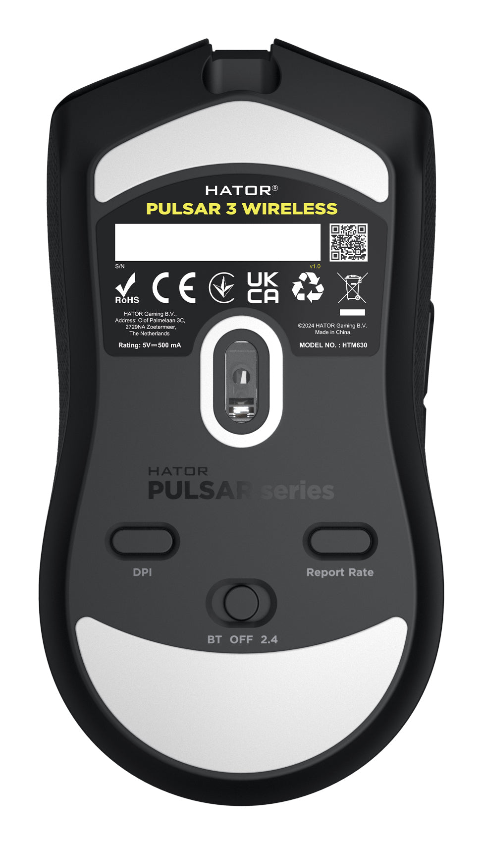 Souris sans fil Gamer Hator Pulsar 3 RGB (Noir)
