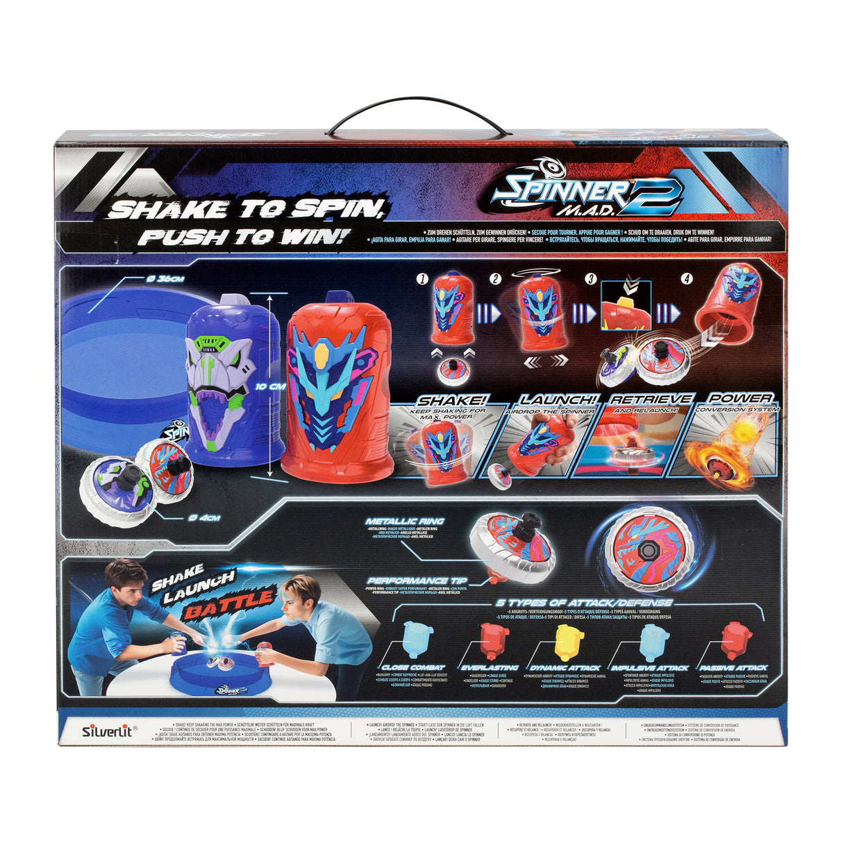 Jeu d'ambiance - SILVERLIT - SPINNER MAD 2 - 2 toupies - 1 arene - a partir de 5 ans