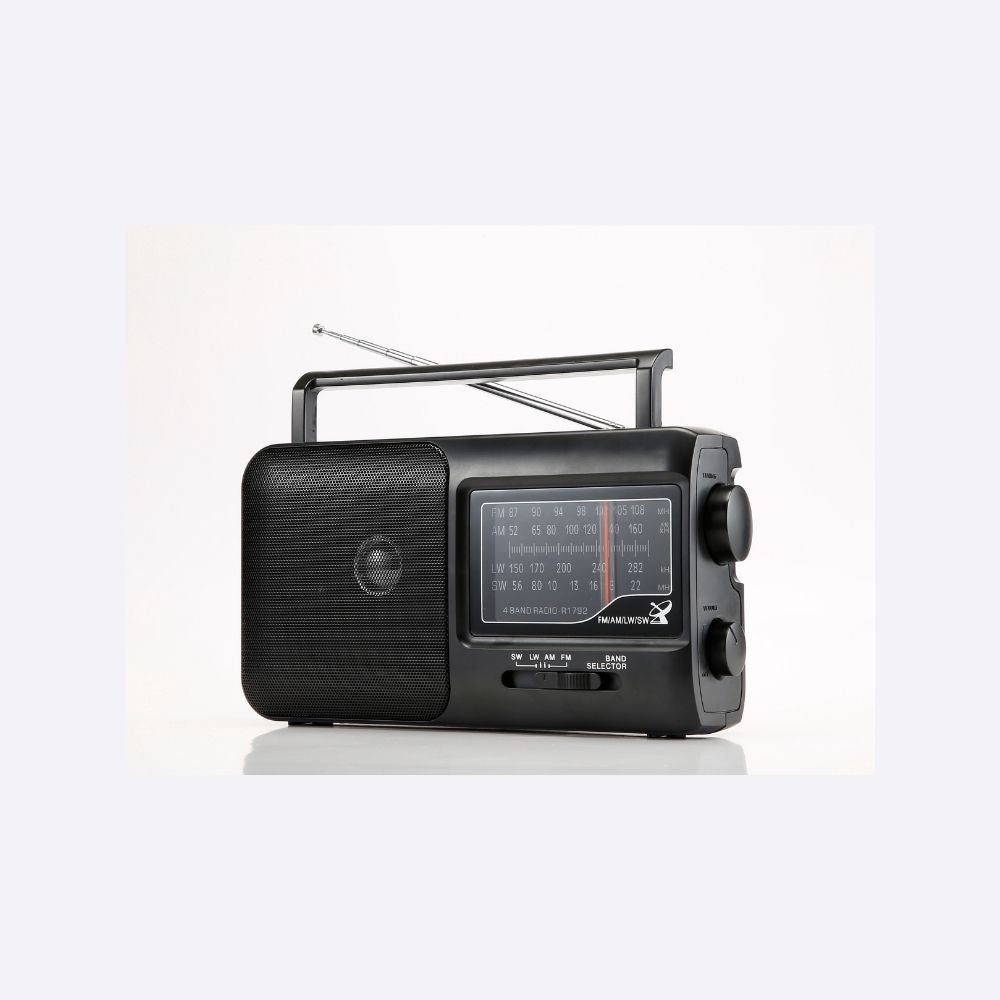 Radio grandes ondes AM/FM Prise casque jack 3.5mm, poignée de transport intégré