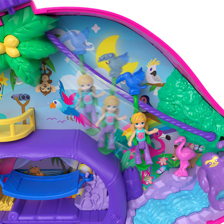 Polly Pocket-La Famille des Paresseux-Coffret 2 en 1, jouet de voyage HRD40
