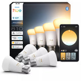 Pack de 4 ampoules LED connectées A60 - PHILIPS HUE - Lumiere blanche chaude - Culot E27 - 6W - 1000-2000k - 810 lumens