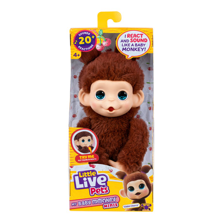 Peluche - LITTLE LIVE PETS - Mon bébé singe mini - Marron - Des 4 ans