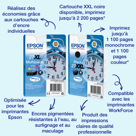 EPSON Multipack T2715 XL - Réveil - Cyan, Magenta, Jaune (C13T27154012)