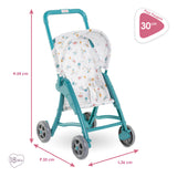 Poussette oursons - COROLLE - Accessoire Poupon 30cm - Bleu - Légere et facile d'utilisation