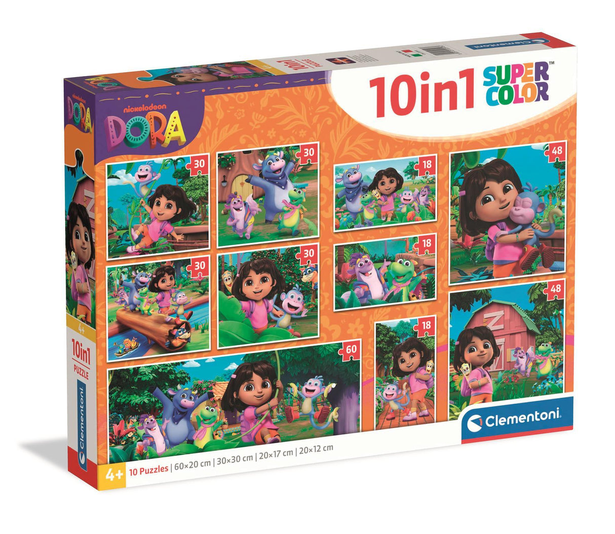 CLEMENTONI - Puzzle 10 en 1 - Dora