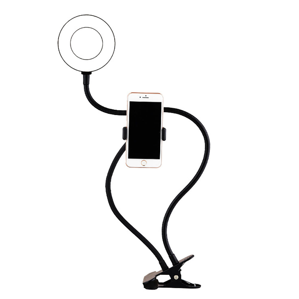 WE Anneau lumineux led avec support téléphone universel et pince d'accroche. 3 m