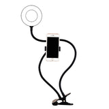 WE Anneau lumineux led avec support téléphone universel et pince d'accroche. 3 m